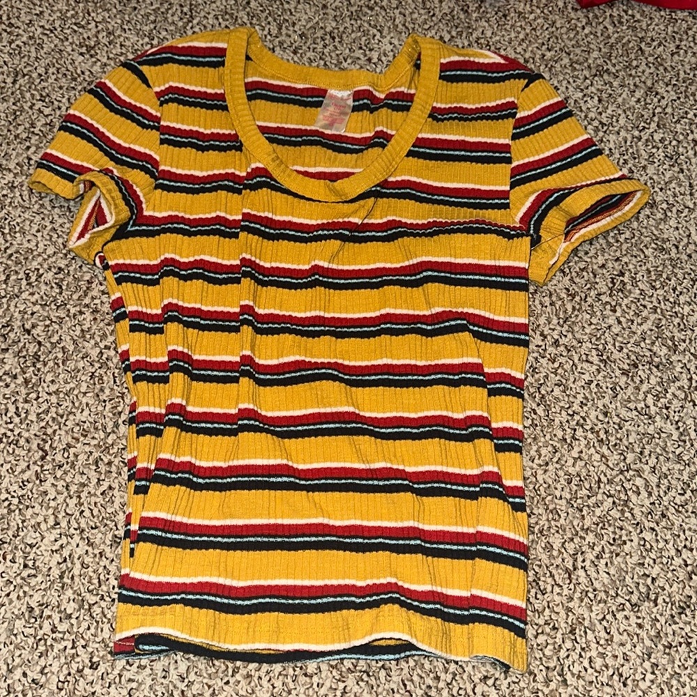 Striped ribbed tee